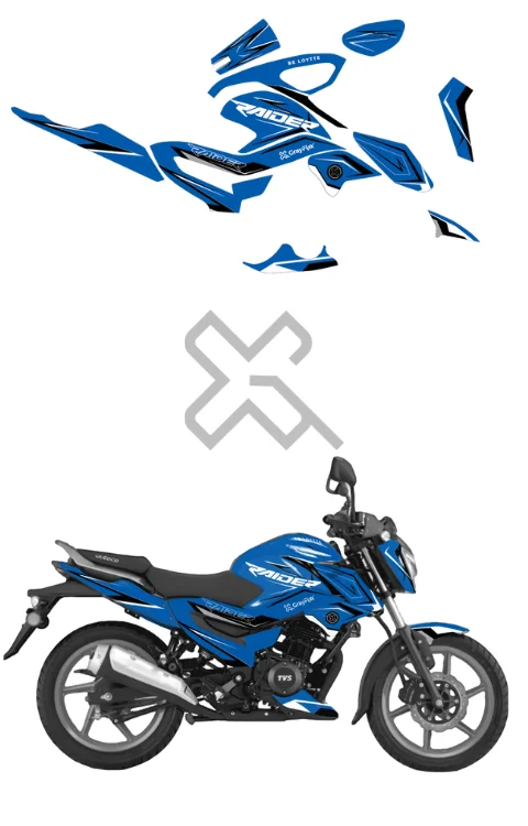 Skystrike Edition Full Body Sticker Compatible with Raider 125 | Raider 125 Sticker Made In Premium Gloss Vinyl With FPF (Fade Protection Film), Water proof, Precut Sticker, Pack Of 1